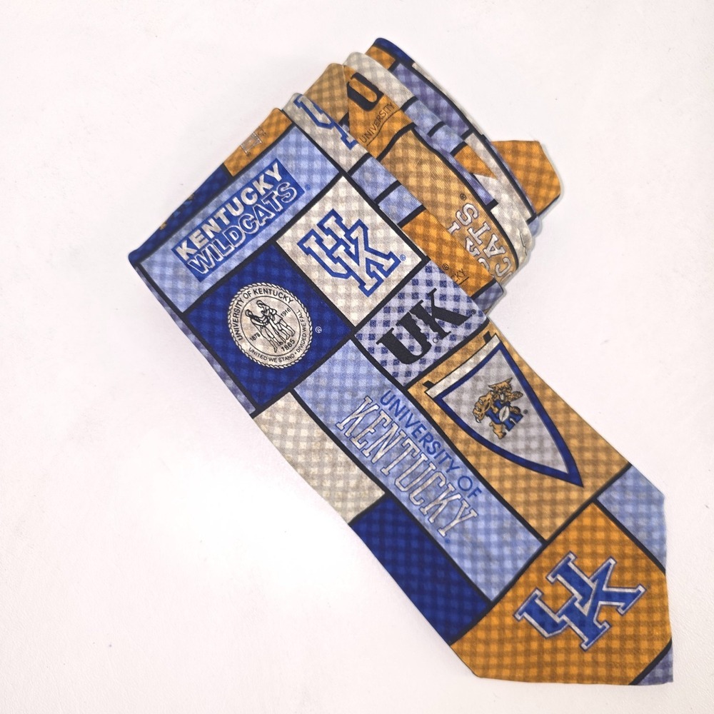 Vintage University Of Kentucky Silk Neck Tie Wildcats UK Wildcats Eagle Neckwear